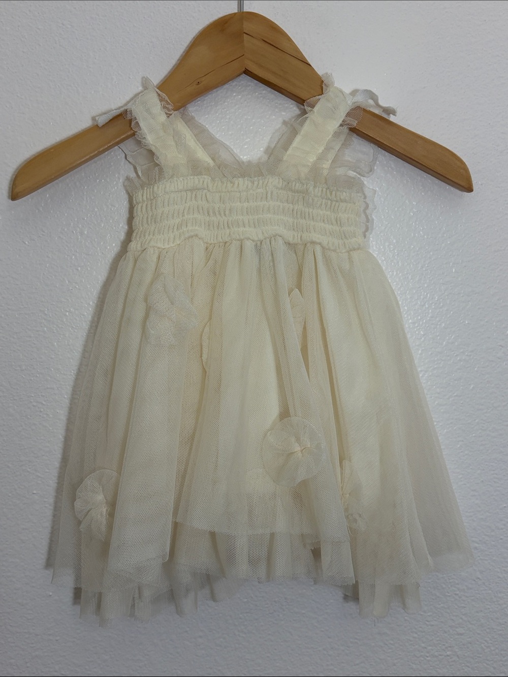 Nicole Miller New York Cream Tulle Butterfly Wings Whimsical Dress